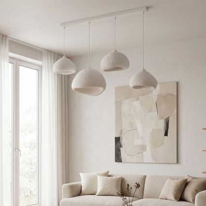 Brilagi - Lampă suspendată WABI SABI 4xE27/40W/230V albă