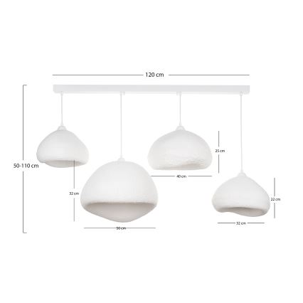 Brilagi - Lampă suspendată WABI SABI 4xE27/40W/230V albă