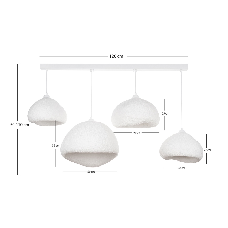 Brilagi - Lampă suspendată WABI SABI 4xE27/40W/230V albă