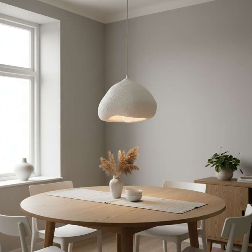 Brilagi - Lampă suspendată WABI SABI pe cablu, 1xE27/40W/230V, Ø 32 cm, alb