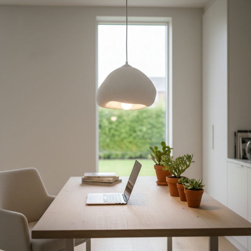 Brilagi - Lampă suspendată WABI SABI pe cablu, 1xE27/40W/230V, Ø 32 cm, alb