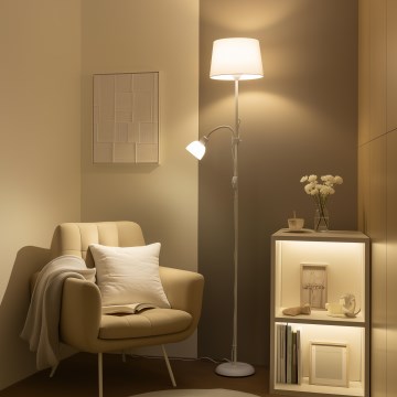 Brilagi - Lampadar CERIA 1xE27/100W/230V + 1xE14/25W alb