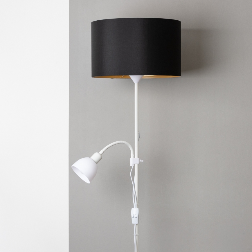 Brilagi - Lampadar CERIA 1xE27/100W/230V + 1xE14/25W alb/negru