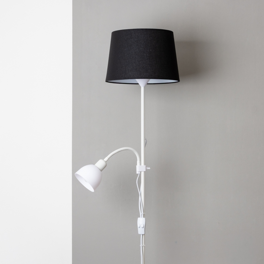 Brilagi - Lampadar CERIA 1xE27/100W/230V + 1xE14/25W alb/negru