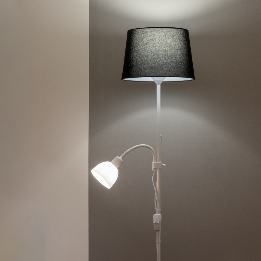 Brilagi - Lampadar CERIA 1xE27/100W/230V + 1xE14/25W alb/negru
