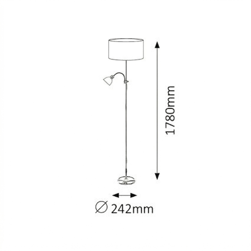 Brilagi - Lampadar CERIA 1xE27/100W/230V + 1xE14/25W alb/negru