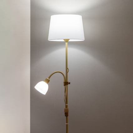 Brilagi - Lampadar CERIA 1xE27/100W/230V + 1xE14/25W auriu/alb