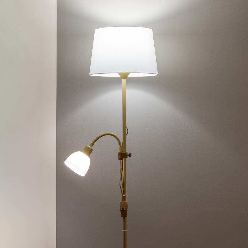 Brilagi - Lampadar CERIA 1xE27/100W/230V + 1xE14/25W auriu/alb