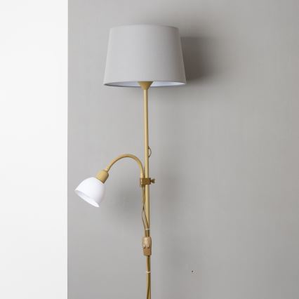 Brilagi - Lampadar CERIA, 1xE27/100W/230V + 1xE14/25W, auriu/gri