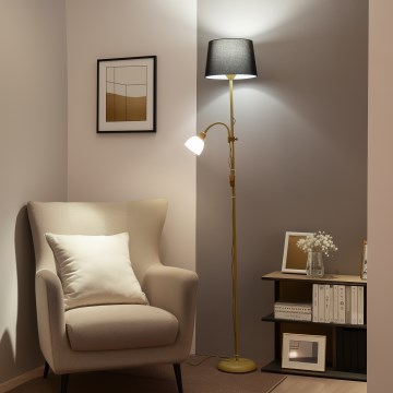 Brilagi - Lampadar CERIA 1xE27/100W/230V + 1xE14/25W auriu/negru