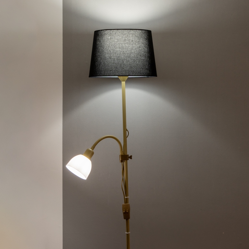 Brilagi - Lampadar CERIA 1xE27/100W/230V + 1xE14/25W auriu/negru
