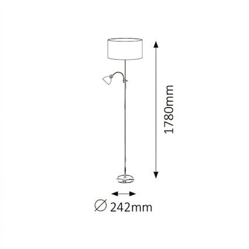 Brilagi - Lampadar CERIA 1xE27/100W/230V + 1xE14/25W auriu/negru