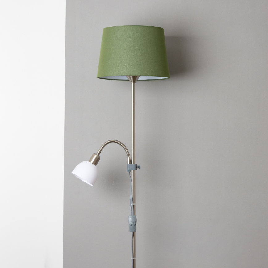Brilagi - Lampadar CERIA 1xE27/100W/230V + 1xE14/25W crom mat/verde
