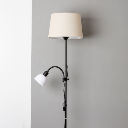Brilagi - Lampadar CERIA 1xE27/100W/230V + 1xE14/25W negru/bej