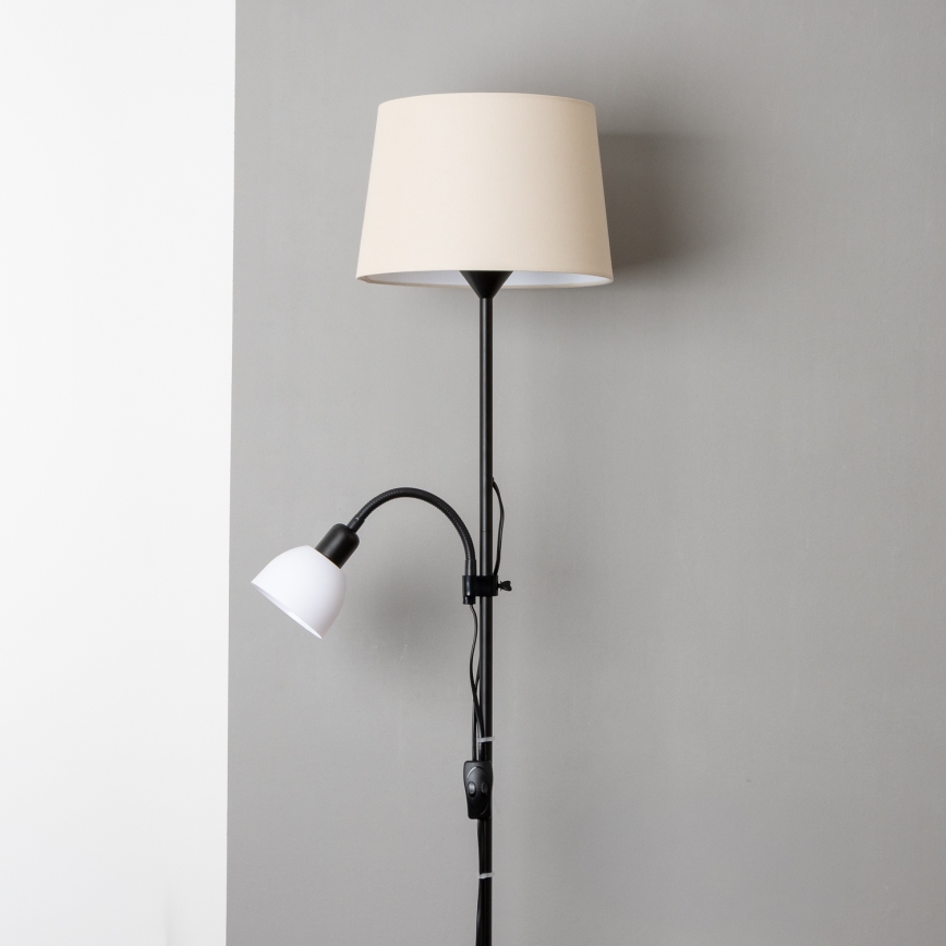 Brilagi - Lampadar CERIA 1xE27/100W/230V + 1xE14/25W negru/bej