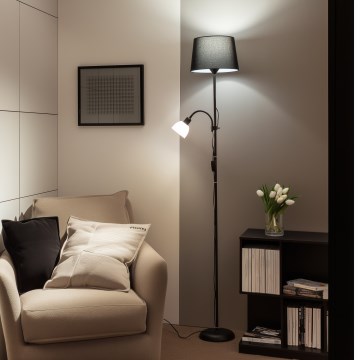 Brilagi - Lampadar CERIA 1xE27/100W/230V + 1xE14/25W negru