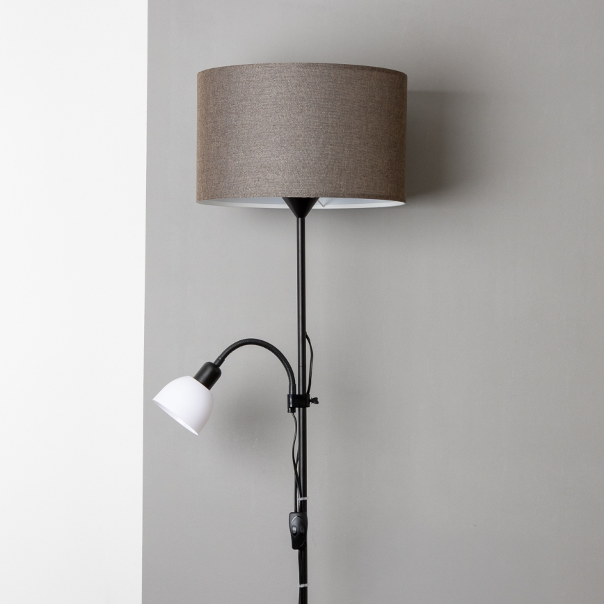 Brilagi - Lampadar CERIA 1xE27/100W/230V + 1xE14/25W negru/maro