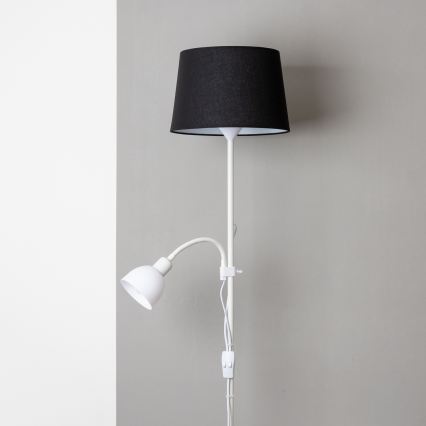 Brilagi - Lampadar CERIA 2 în 1 1xE27/100W/230V + 1xE14/25W alb/negru