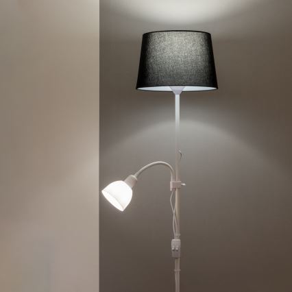 Brilagi - Lampadar CERIA 2 în 1 1xE27/100W/230V + 1xE14/25W alb/negru