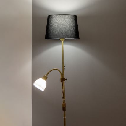 Brilagi - Lampadar CERIA 2 în 1 1xE27/100W/230V + 1xE14/25W auriu/negru