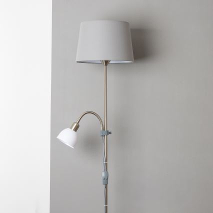 Brilagi - Lampadar CERIA 2 în 1 1xE27/100W/230V + 1xE14/25W crom mat/gri