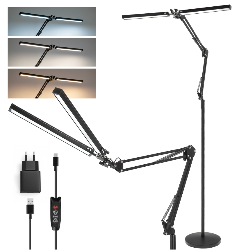 Brilagi - Lampă de podea flexibilă, LED dimmabilă VARIO LED/14W/230V 3000-6000K 157 cm neagră