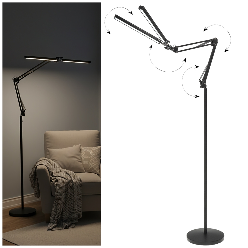Brilagi - Lampă de podea flexibilă, LED dimmabilă VARIO LED/14W/230V 3000-6000K 157 cm neagră
