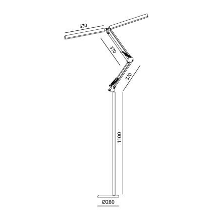 Brilagi - Lampă de podea flexibilă, LED dimmabilă VARIO LED/14W/230V 3000-6000K 157 cm neagră