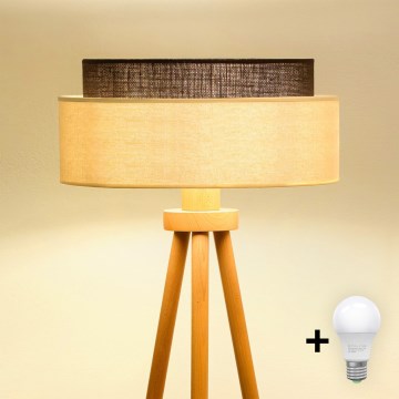 Brilagi - Lampadar LED Boho Style 1xE27/15W/230V crem/maro