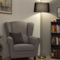 Brilagi - Lampadar LED CERIA 1xE27/20W/230V diam. 45 cm negru/auriu