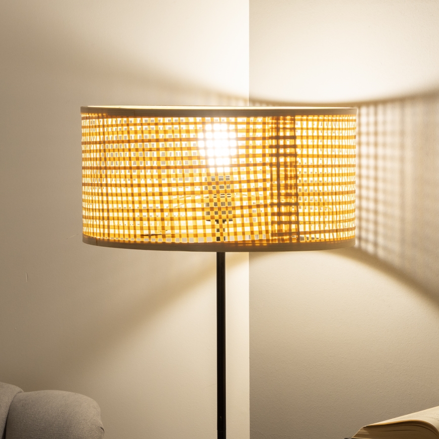Brilagi - Lampadar LED CERIA 1xE27/40W/230V diametru 40 cm bambus/negru