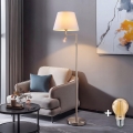 BRILAGI - Lampadar LED CERIA 1xE27/60W/230V + LED/2,1W Ø 30 cm crom mat/alb