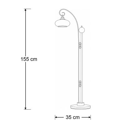 Brilagi - Lampadar MOLLERO 1xE27/15W/230V bronz/patină