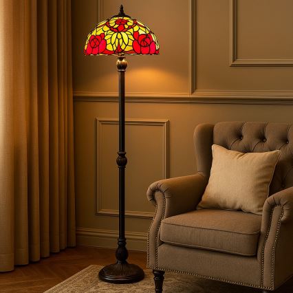 Brilagi - Lampadar Tiffany cu vitralii GARLAN 2xE27/60W/230V