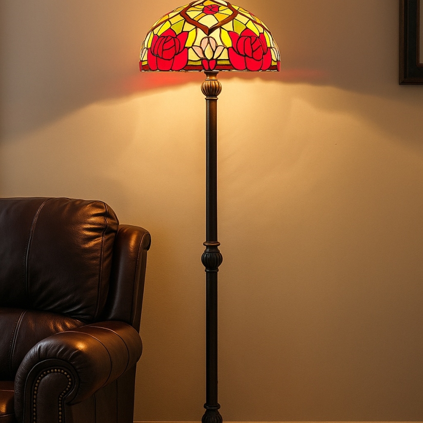 Brilagi - Lampadar Tiffany cu vitralii GARLAN 2xE27/60W/230V