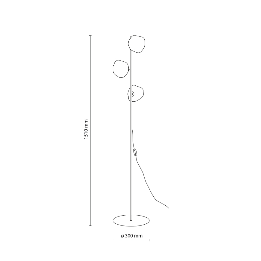 Brilagi - Lampadar VULCANO 3xG9/8W/230V auriu/bej fumuriu