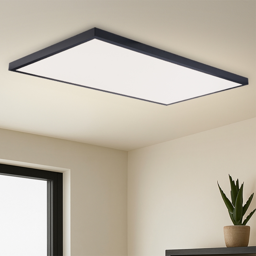 Brilagi - Plafonieră LED FRAME SMART dimmabilă pentru baie, 96W/230V, 120x60 cm, 3000-6000K, IP44, neagră + telecomandă