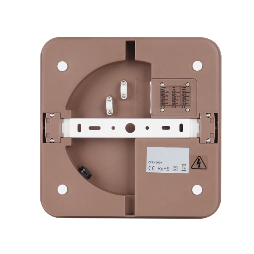 Brilagi - Plafonieră LED de exterior cu senzor BENE LED/24W/230V 26x26 cm maro IP54