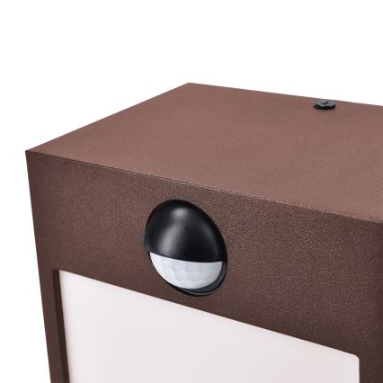 Brilagi - Aplică LED de exterior cu senzor TERNI LED/12W/230V maro IP44