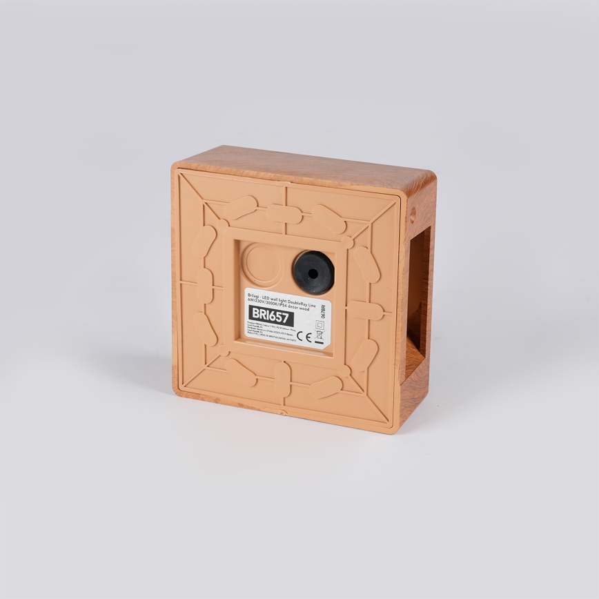 Brilagi -LED Aplica de exterior DOUBLERAY LINE LED/6W/230V finisaj lemn IP54