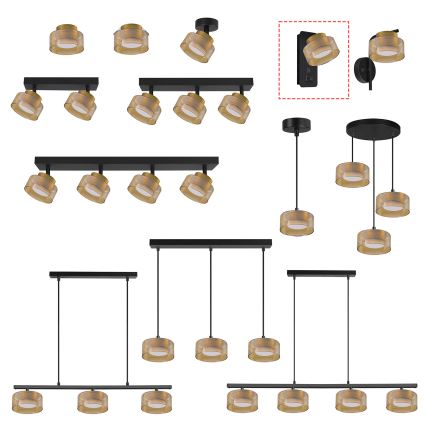Brilagi - LED Aplica de perete cu port USB AURA LUX, 1xGX53/30W/230V, negru/auriu