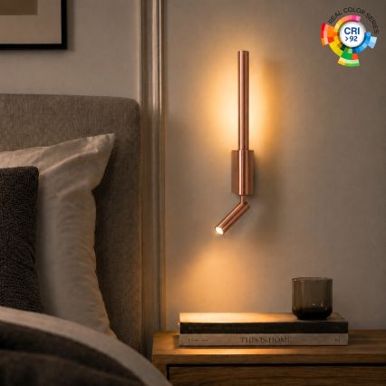 BRILAGI - Aplică spot de perete LED VIXON LED/3W/230V + LED/5W, finisaj bronz, CRI 90