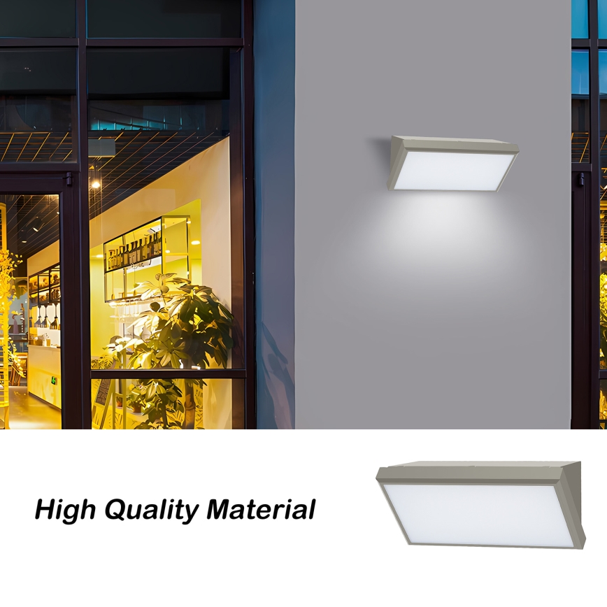 Brilagi - Aplica LED de exterior cu senzor TRIANGLE LED/20W/230V gri IP65