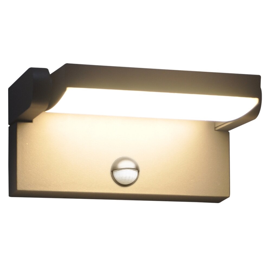 BRILAGI - Aplica de perete LED pentru exterior cu senzor de mișcare și senzor de crepuscul ANKLE LED/12W/230V IP65 neagră