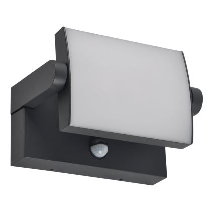 BRILAGI - Aplica de perete LED pentru exterior cu senzor de mișcare și senzor de crepuscul ANKLE LED/12W/230V IP65 neagră