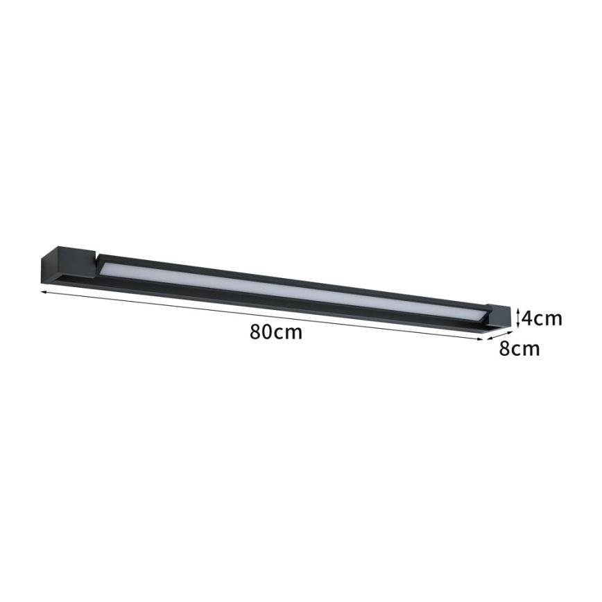 BRILAGI - Aplică LED de perete pentru exterior AQUA LINE LED/20W/230V 80 cm IP44 neagră CRI 90