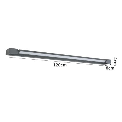 Brilagi - Aplică de perete pentru exterior AQUA LINE LED, 36 W, 230 V, 120 cm, IP44, antracit, CRI 90