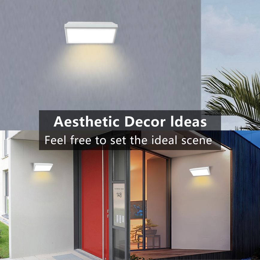 Brilagi - Aplică de perete LED pentru exterior cu senzor TRIANGLE, 20W, 230V, albă, IP65