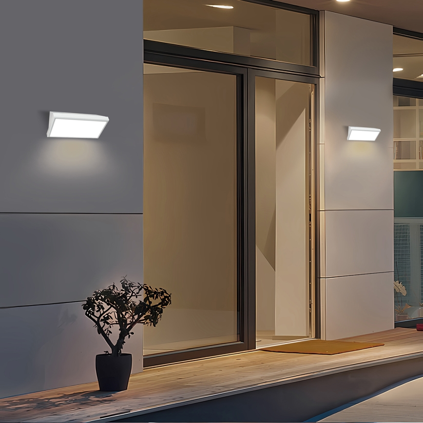 Brilagi - Aplică de perete LED pentru exterior cu senzor TRIANGLE, 20W, 230V, albă, IP65
