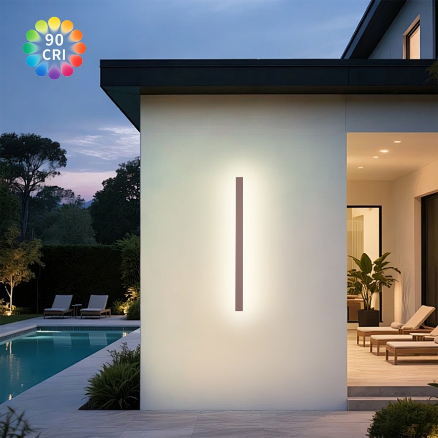 Brilagi - Aplică de perete pentru exterior LINEAR LED/22W/230V 3000K IP65 100 cm maro CRI 90